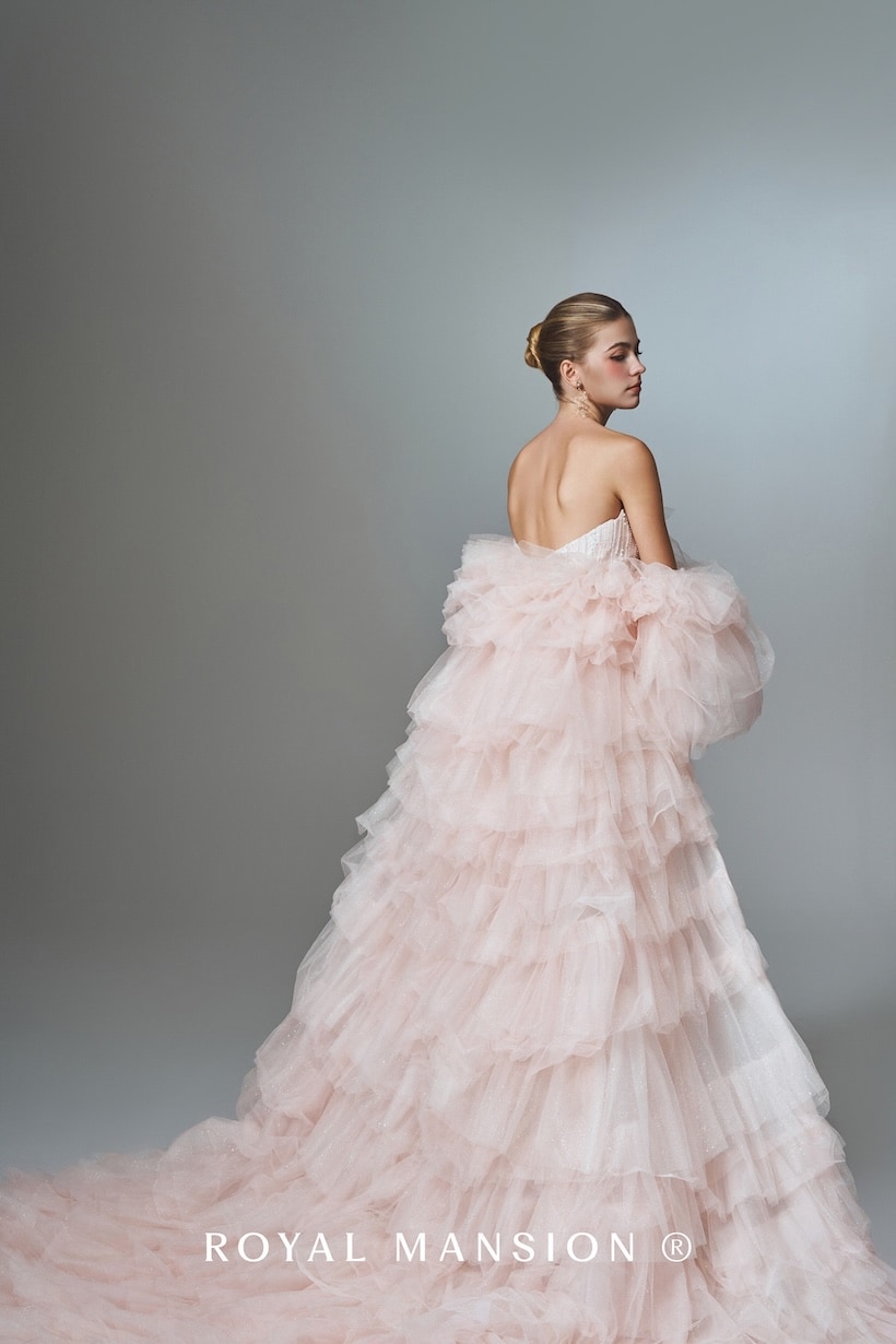 2026-婚紗推薦-高訂婚紗-婚紗款式-亮片貼身披紗拖襬禮服-2-蘿亞婚紗-台北