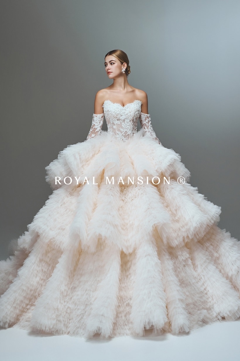 2026-婚紗推薦-高訂婚紗-婚紗款式-柔光羽霧澎裙禮服-1-蘿亞婚紗-台北