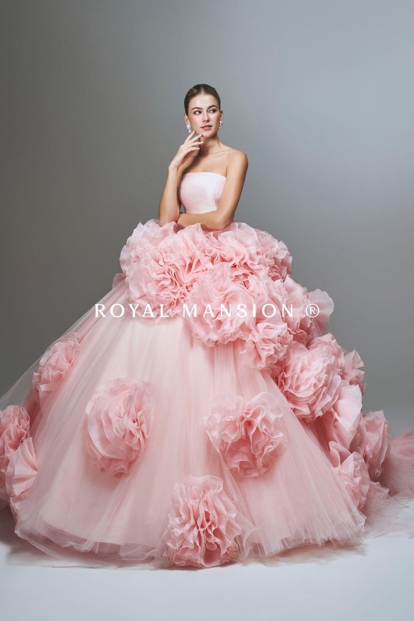 2026-婚紗推薦-高訂婚紗-婚紗款式-立體玫瑰澎裙禮服-1-蘿亞婚紗-台北