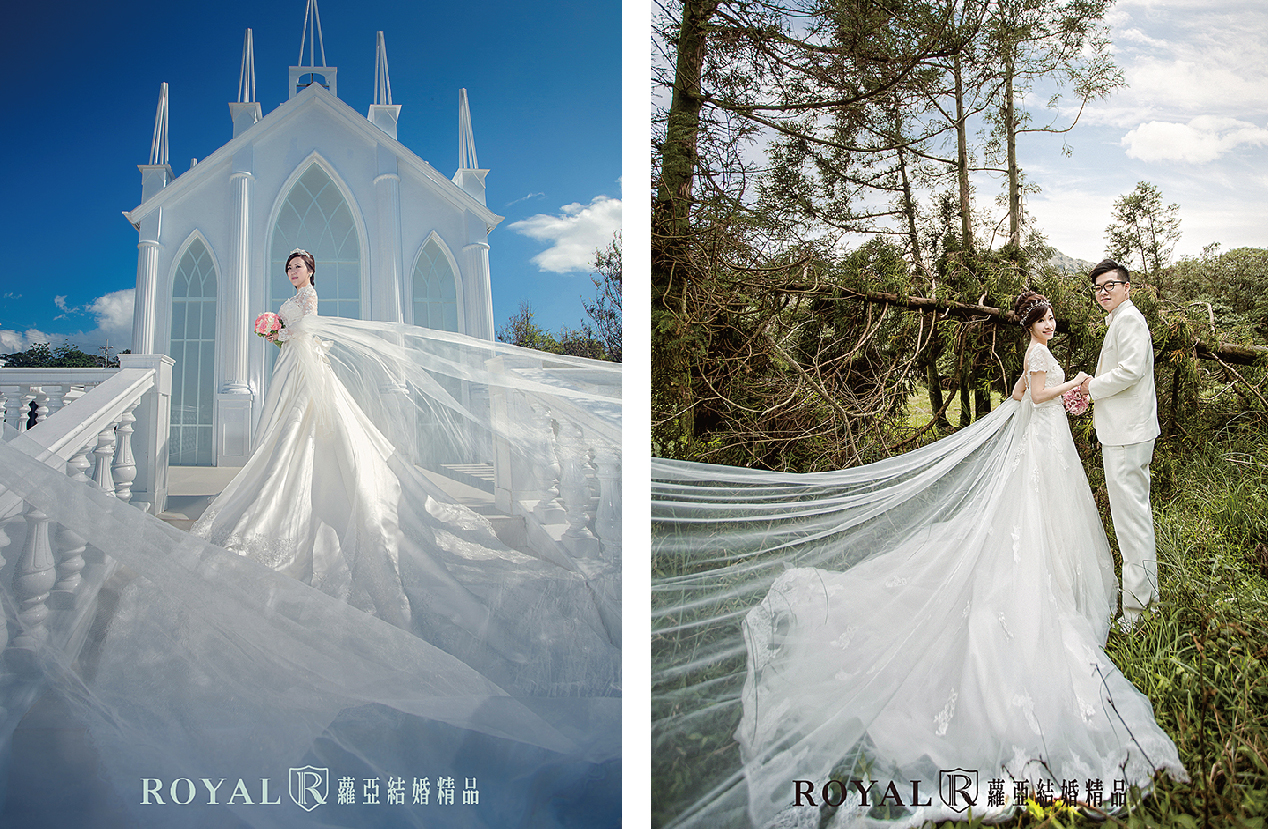 长头纱婚纱_齐地婚纱配长头纱图片