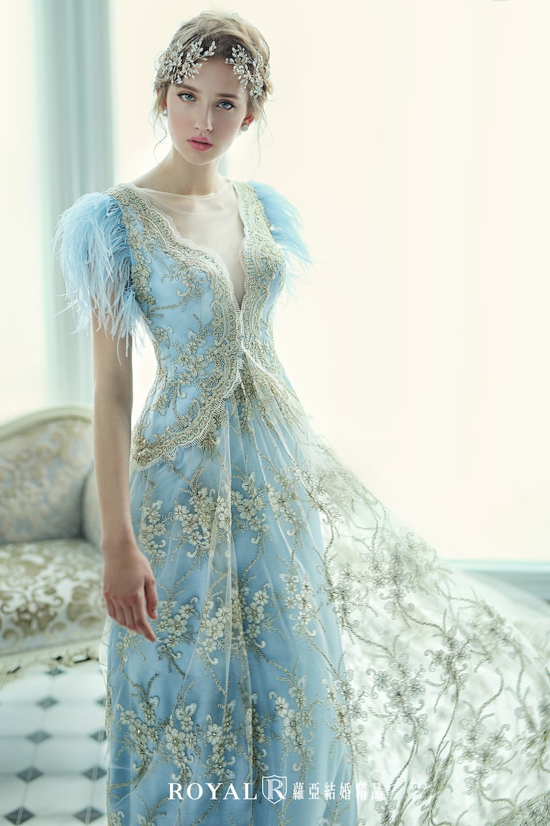 婚紗-禮服-顏色-多巴胺色系-藍色禮服-8-蘿亞婚紗-台北