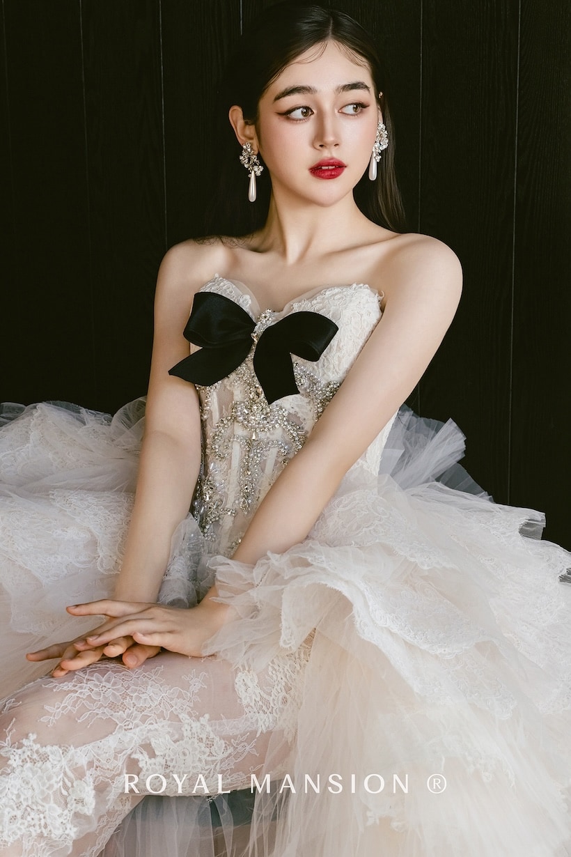 法式婚紗-高訂婚紗-多穿式婚紗-1-蘿亞婚紗-台北 蘿亞法式高訂婚紗-3-多穿式婚紗正面